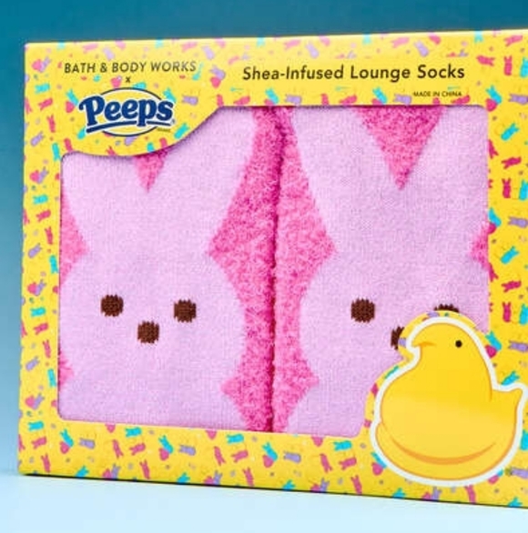 PEEPS X Bath & Body Works Pink Bunny Shea-Infused Lounge Sock SOLDOUT EVERYWHERE - Picture 5 of 5